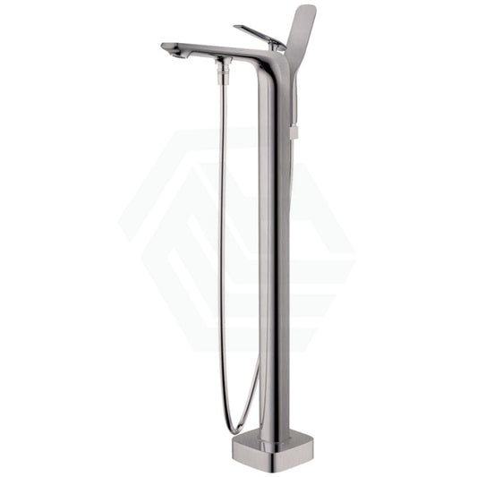 N#1(Nickel) Norico Brushed Nickel Floor Mounted Bath Mixer Spout & Handheld Stainless Steel Square