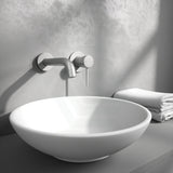 Norico Brushed Nickel Solid Brass Wall Tap Set With Mixer For Bathtub And Basin