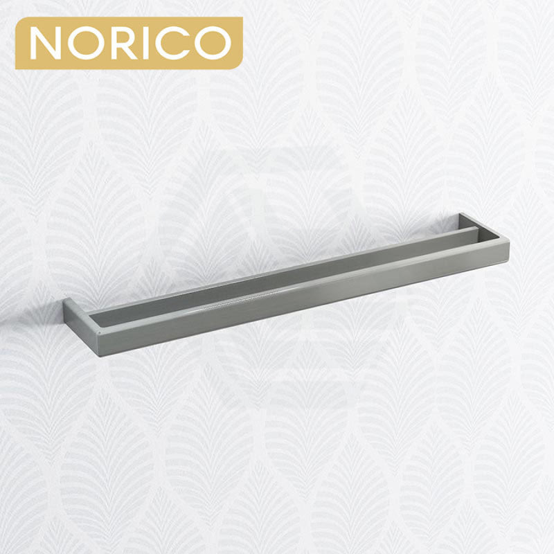 Norico Cavallo 600/800Mm Square Brushed Nickel Double Towel Rail Stainless Steel 304 Bathroom