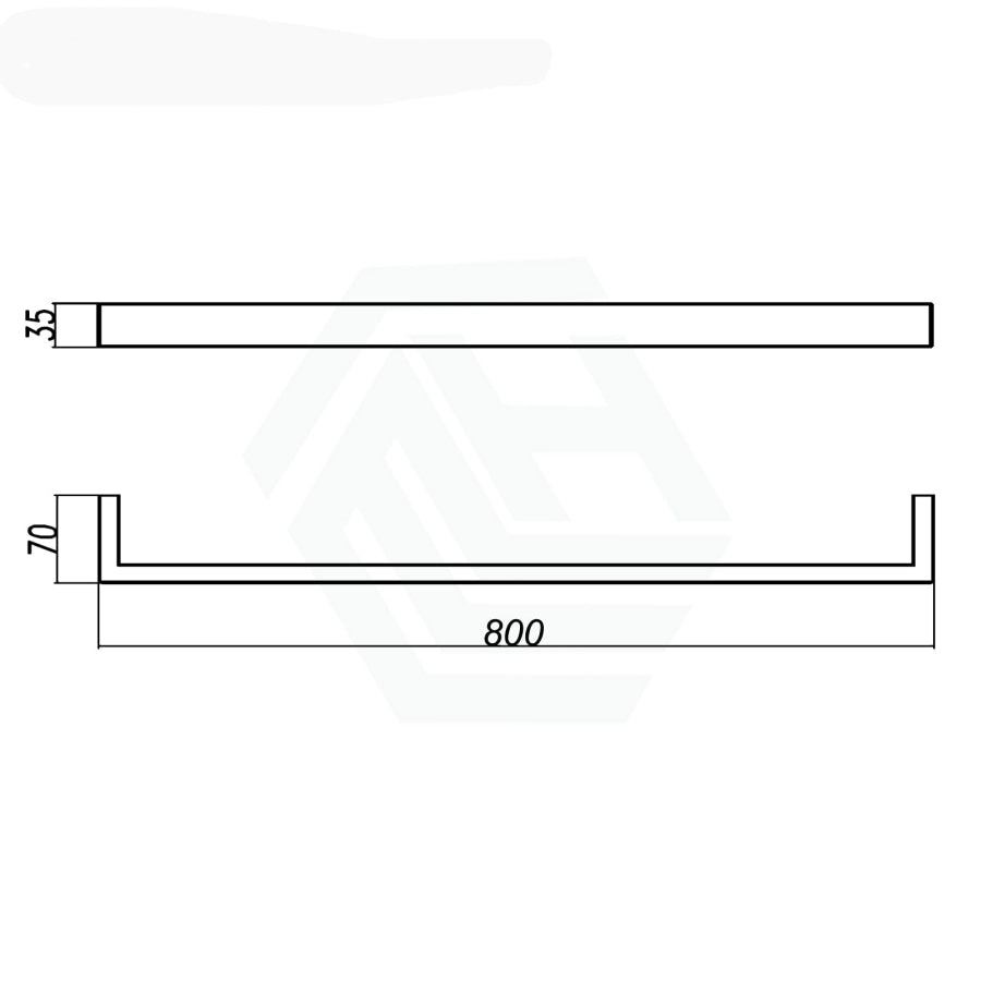 Norico Cavallo 600/800Mm Square Brushed Nickel Single Towel Rail Stainless Steel 304 Bathroom