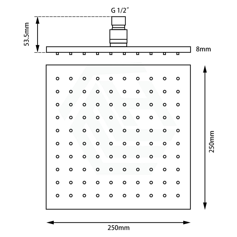 Norico Esperia 10 Inch 250Mm Square Brushed Nickel Twin Shower Station Top Water Inlet