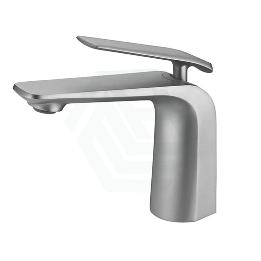 N#1(Nickel) Norico Esperia Brushed Nickel Solid Brass Mixer Tap For Basins Short Basin Mixers