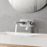 Norico Esperia Brushed Nickel Solid Brass Wall Mixer With Spout For Bathtubs