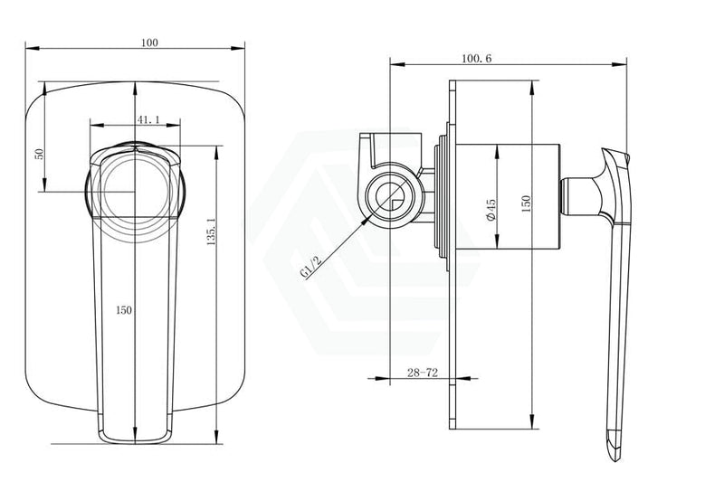 Norico Esperia Brushed Nickel Solid Brass Wall Mounted Mixer For Shower And Bathtub Bathroom