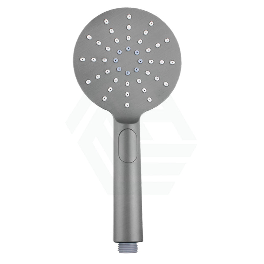 N#1(Nickel) Norico Round Brushed Nickel 3 Functions Handheld Shower With Wall Bracket Set Rail