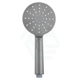 N#1(Nickel) Norico Round Brushed Nickel 3 Functions Handheld Shower With Wall Bracket Set Rail