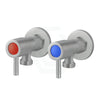 Round Brushed Nickel Washing Machine Taps