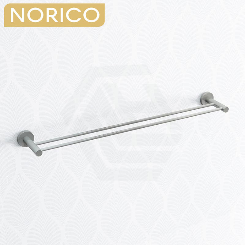 Stainless Steel Double Towel Rail 800mm Brushed Nickel