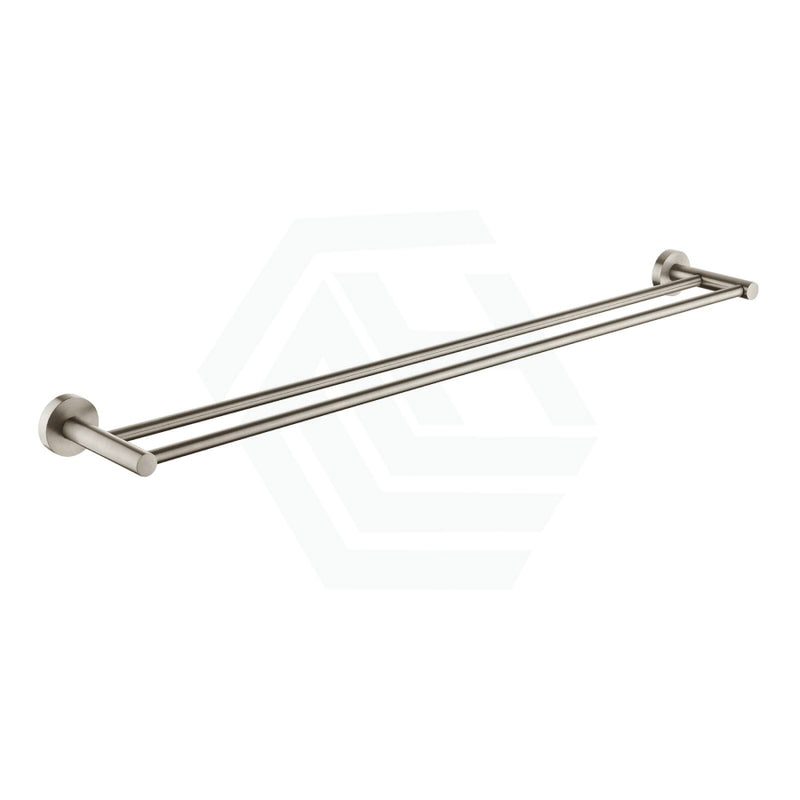 Norico Round Brushed Nickel Double Towel Rack Rail Accessories