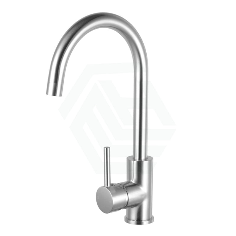 Brass Round Kitchen Sink Mixer Tap Brushed Nickel