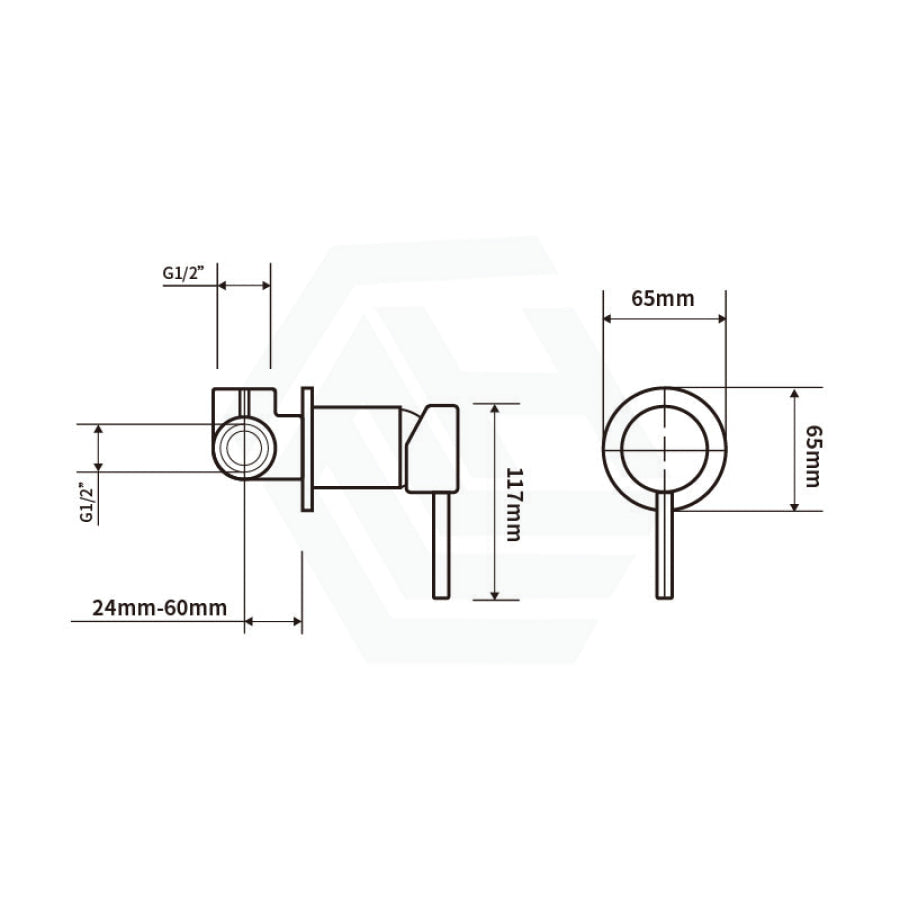 Norico Round Brushed Nickel Shower/bath Wall Mixer Solid Brass 65Mm Cover Plate Bathroom Products