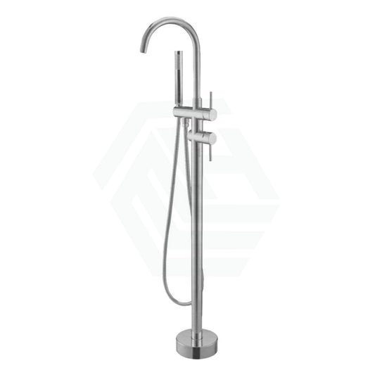 N#1(Nickel) Norico Round Floor Mounted Bath Mixer Handheld Solid Brass Brushed Nickel Mixers