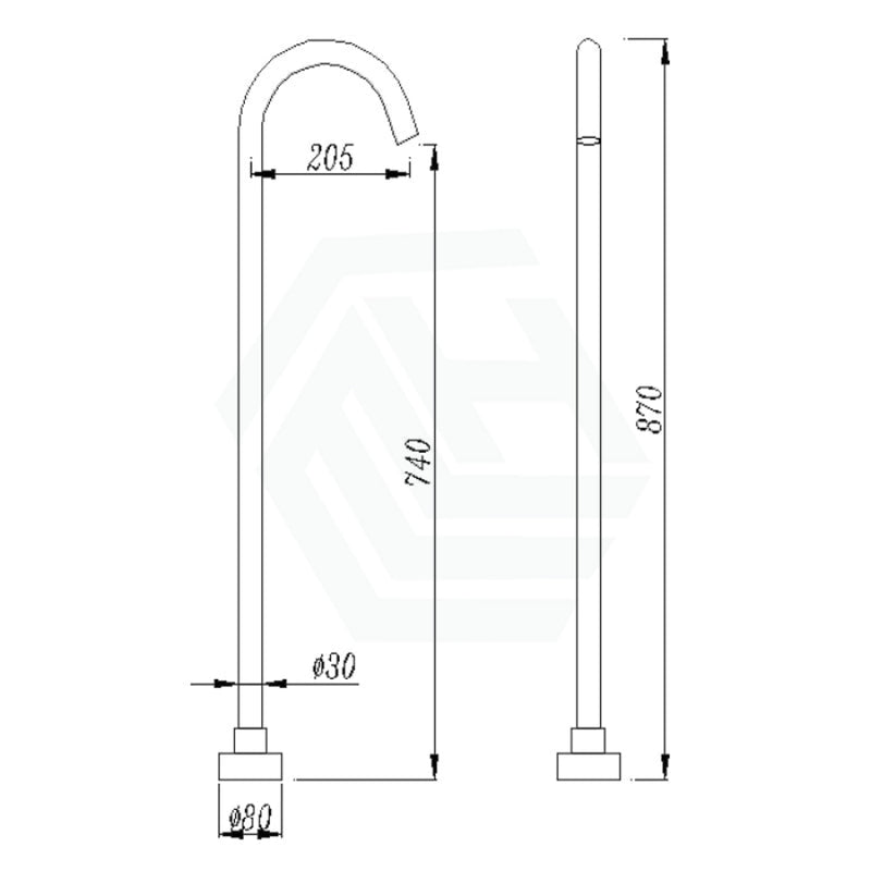 Norico Round Floor Mounted Bath Mixers Stainless Steel Brushed Nickel