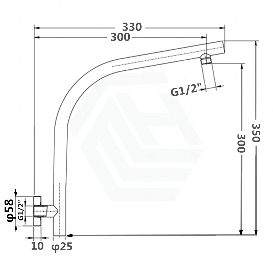 Round Shower Arm Wall Mounted Brushed Nickel