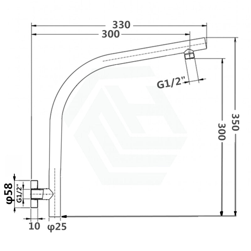 Round Shower Arm Wall Mounted Brushed Nickel