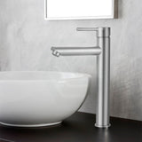 Norico Round Solid Brass Brushed Nickel Tall Basin Mixer Bathroom Vanity Tap Products