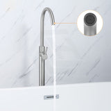 Norico Round Floor Mounted Bath Mixers Solid Brass Brushed Nickel