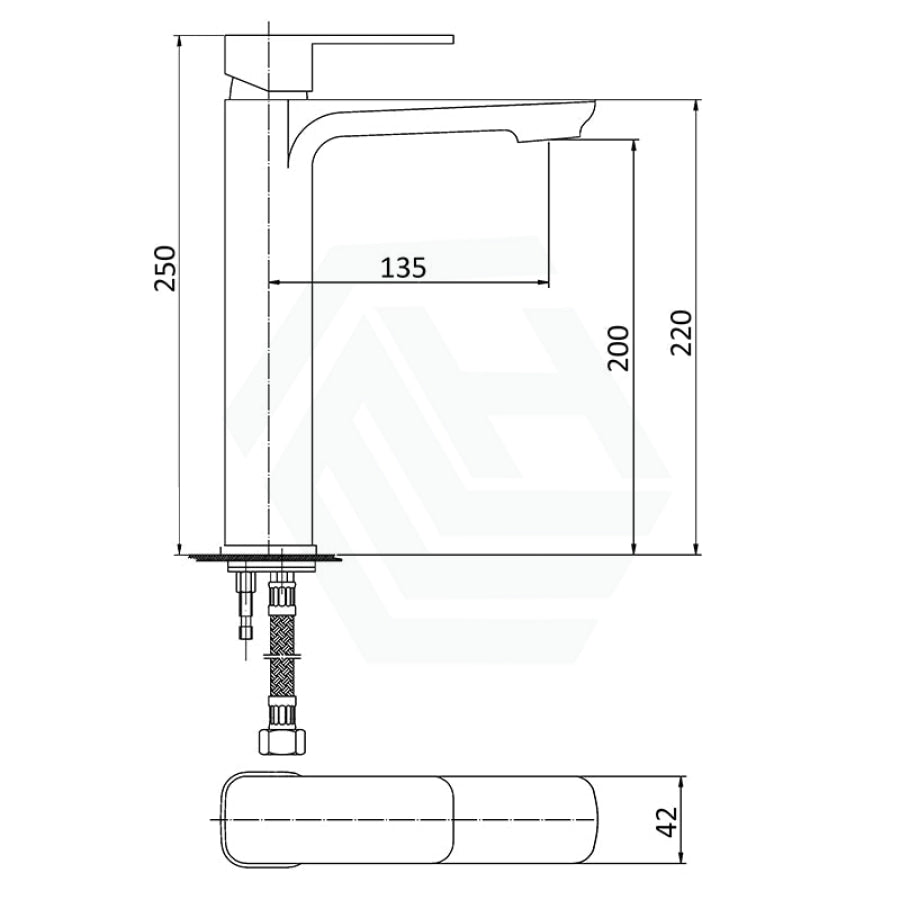 N#1(Nickel) Nova New Brass Brushed Nickel High Rise Basin Mixer Tall Mixers