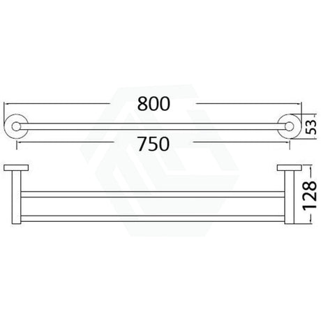 N#1(Nickel) Otus 600/750Mm Round Brushed Nickel Double Towel Rail 750Mm Rails