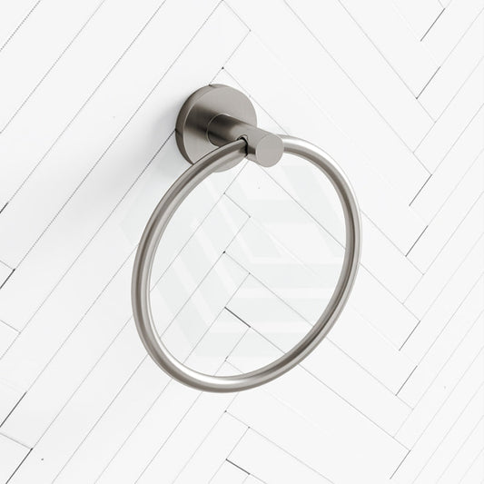 N#1(Nickel) Otus Round Brushed Nickel Towel Ring Wall Mounted Hand Holders