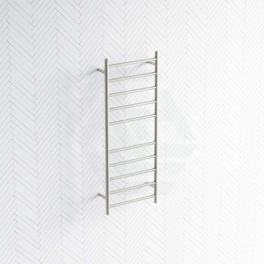 N#1(Nickel) Radiant Brushed Nickel Heated Round Ladder Towel Rail 430 X 1100Mm 10 Bars Rails