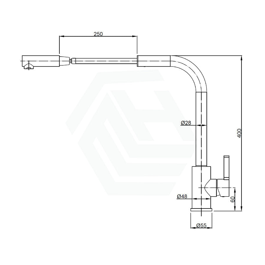 Xclaimer Xpressfit Satin Stainless Steel Straight Neck Retractable Mini Pull Out Mixer Sink Mixers