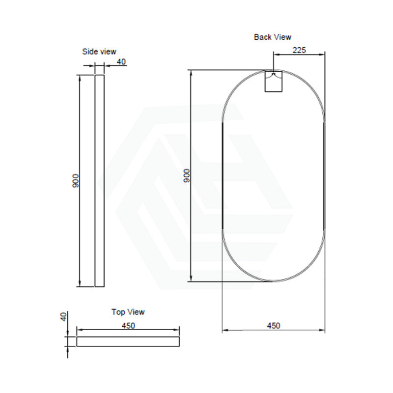 450/600/900/1200/700Mm Bathroom Brushed Nickel Framed Oval Mirror Wall Mounted Horizontal/Vertical