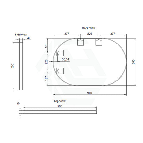 450/600/900/1200/700Mm Bathroom Brushed Nickel Framed Oval Mirror Wall Mounted Horizontal/Vertical