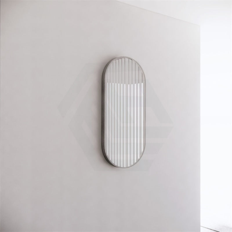 450/600/900/1200/700Mm Bathroom Brushed Nickel Framed Oval Mirror Wall Mounted Horizontal/Vertical