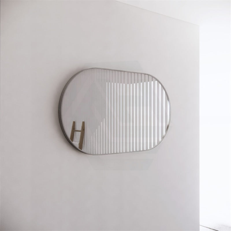 450/600/900/1200/700Mm Bathroom Brushed Nickel Framed Oval Mirror Wall Mounted Horizontal/Vertical