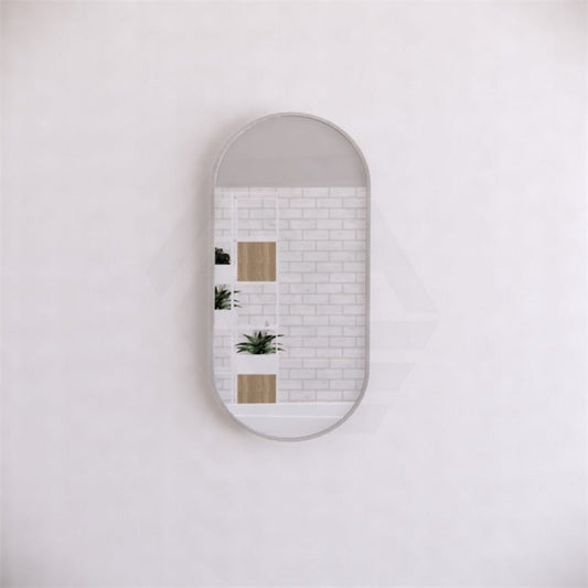 450/600/900/1200/700Mm Bathroom Brushed Nickel Framed Oval Mirror Wall Mounted Horizontal/Vertical