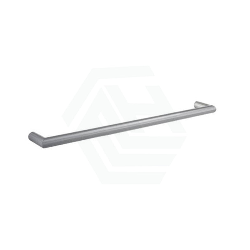 630/830Mm Thermogroup Round Single Bar Heated Towel Rail Brushed Nickel Rails