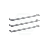 N#4(Nickel) 630/830Mm Thermogroup Round 3 Single Bar Heated Towel Rail Brushed Nickel Rails