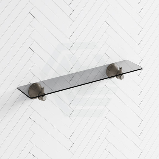 N#1(Nickel) Ikon 500Mm Clasico Brushed Nickel Glass Shelf Brass