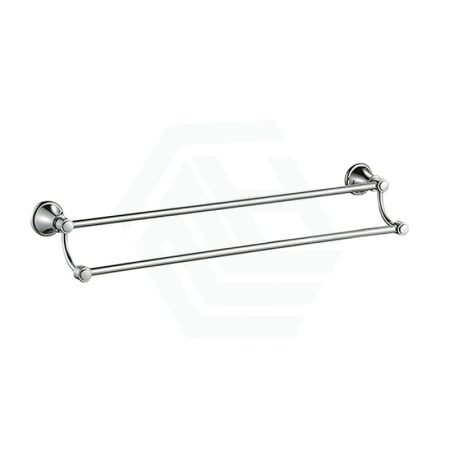 N#6(Nickel) Ikon Clasico Double Towel Rail 600/800Mm Brushed Nickel 600Mm Rails