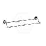 N#6(Nickel) Ikon Clasico Double Towel Rail 600/800Mm Brushed Nickel 800Mm Rails