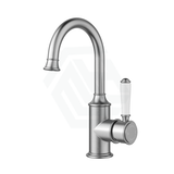 N#6(Nickel) Ikon Clasico Gooseneck Brushed Nickel Solid Brass Basin Mixer For Vanity And Sink