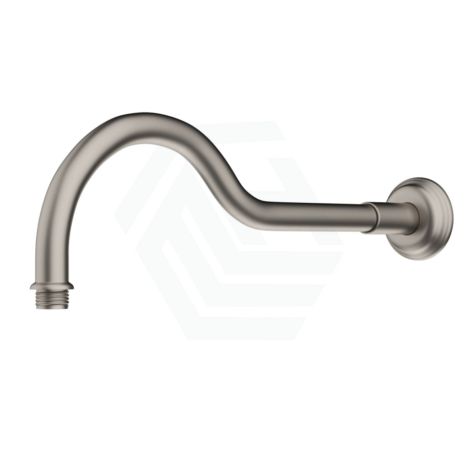 N#1(Nickel) Ikon Clasico Round Brushed Nickel Curved Shower Arm Brass Arms