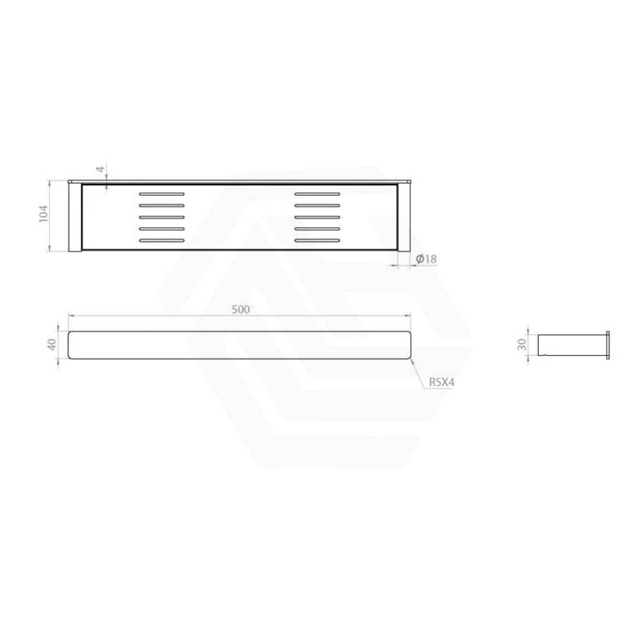 Linkware Gabe Brushed Nickel Shelf Stainless Steel 304 Wall Mounted Back To Bathroom Shelves