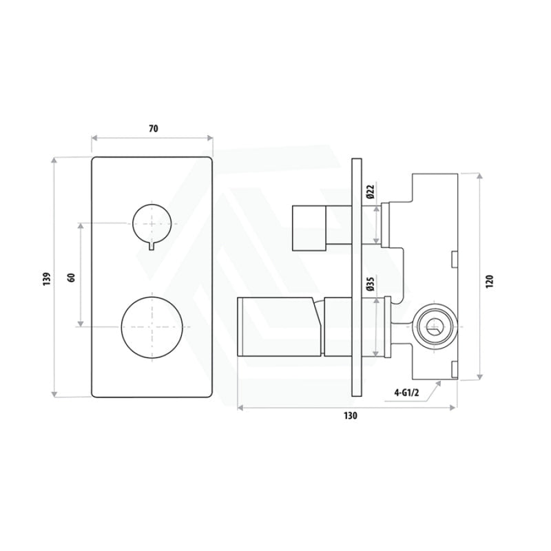 Linkware Gabe Diverter Mixer Brushed Nickel Wall Mixers With