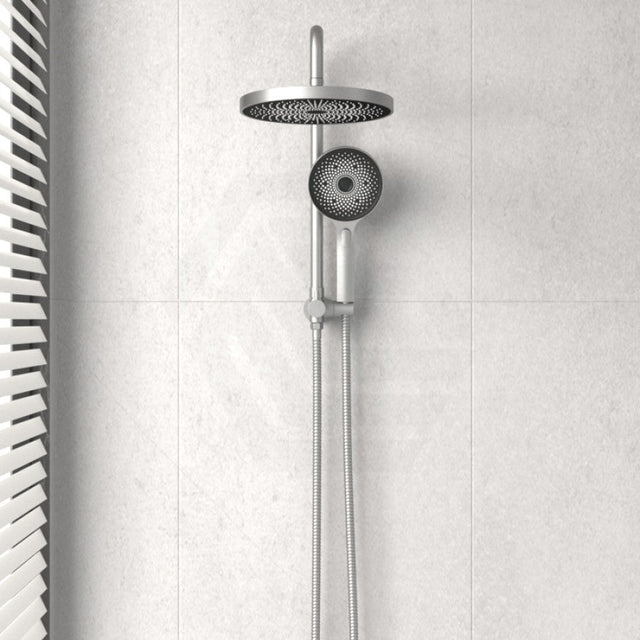 N#2(Nickel) Linkware Gabe Twin Shower Brushed Nickel Showers