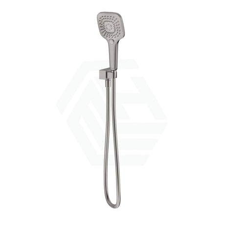 N#2(Nickel) Oliveri Monaco Brushed Nickel Square Hand Shower Set With Bracket 3 Functions Handheld