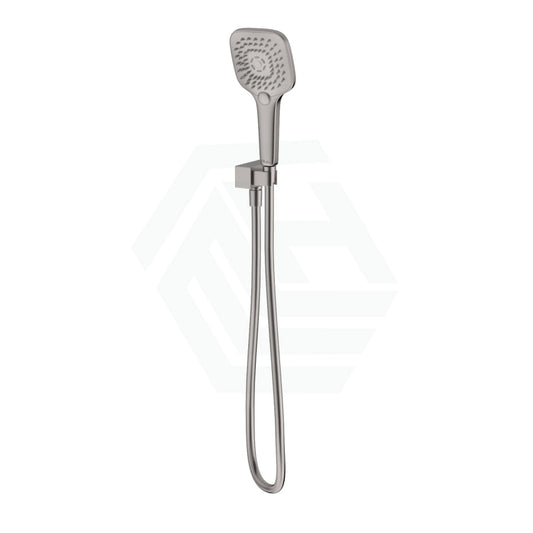 N#2(Nickel) Oliveri Monaco Brushed Nickel Square Hand Shower Set With Bracket 3 Functions Handheld