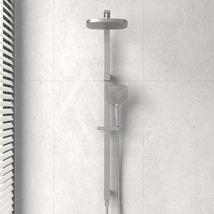 N#2(Nickel) Oliveri Monaco Brushed Nickel Square Twin Shower Dual Set 3 Functions Showers