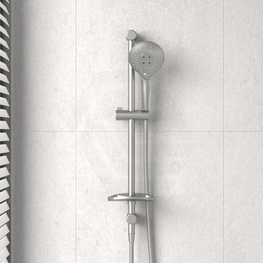 N#2(Nickel) Oliveri Rome Brushed Nickel Round Shower Rail With Handheld 3 Functions