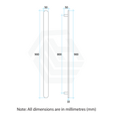 Thermogroup 900Mm Brushed Stainless Flat Pill Vertical Single Heated Towel Rail Rails