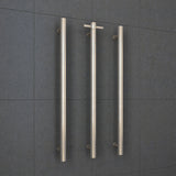 N#4(Nickel) Thermogroup 900Mm Brushed Nickel Straight Round Vertical Single Heated Towel Rail Rails