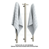 N#4(Nickel) Thermogroup 900Mm Brushed Nickel Straight Round Vertical Single Heated Towel Rail Rails