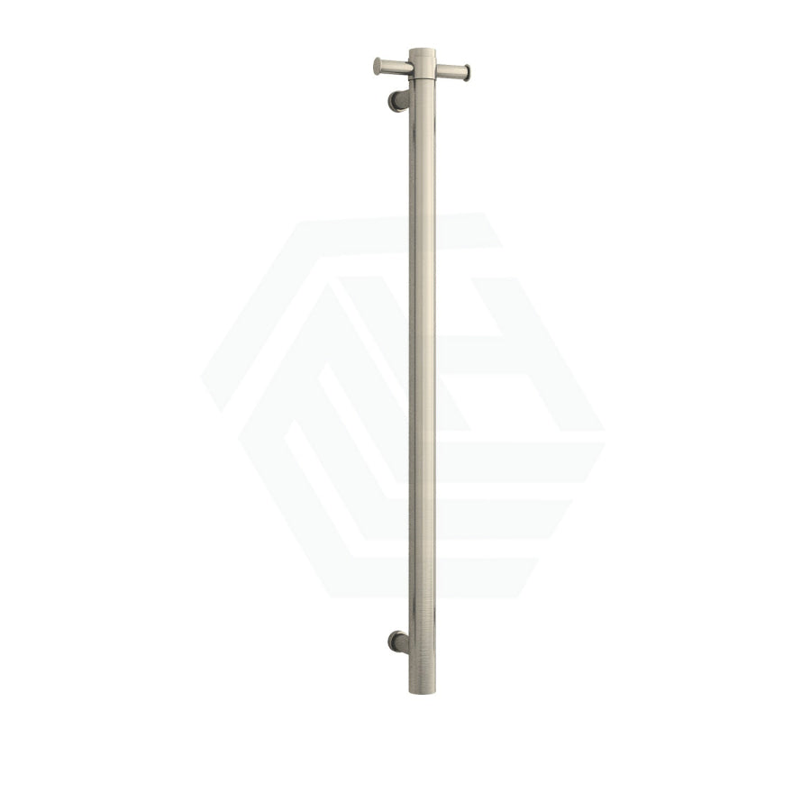 N#4(Nickel) Thermogroup 900Mm Brushed Nickel Straight Round Vertical Single Heated Towel Rail Rails