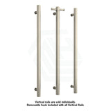 N#4(Nickel) Thermogroup 900Mm Brushed Nickel Straight Round Vertical Single Heated Towel Rail Rails